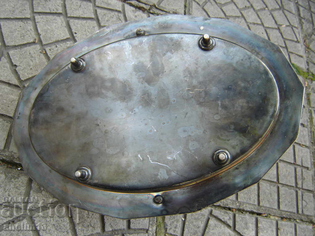 OLD THICK SILVER TRAY ART DECO - 6