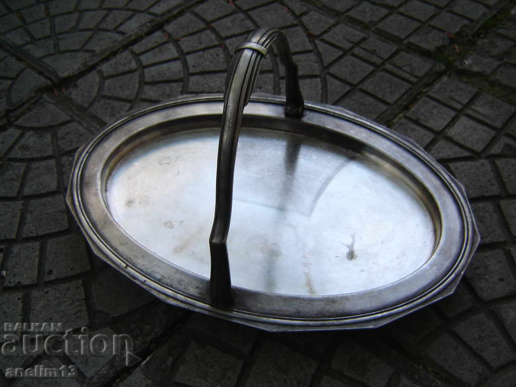 OLD THICK SILVER TRAY ART DECO