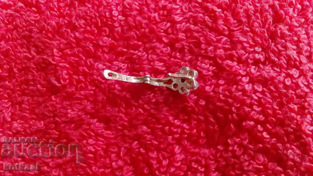 Single silver earring marked 925 with semiprecious stones - 6