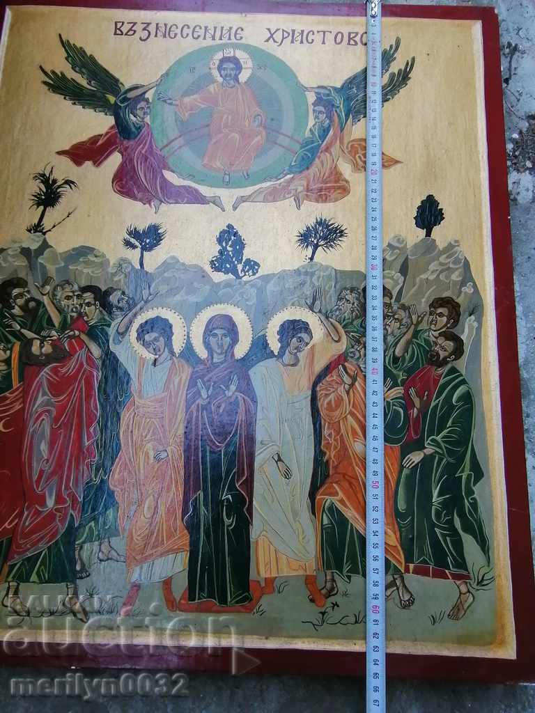 Auction Bulgarian icon Ascension of Christ cross Jesus Auction Bulgarian icon Ascension of Christ cross Jesus