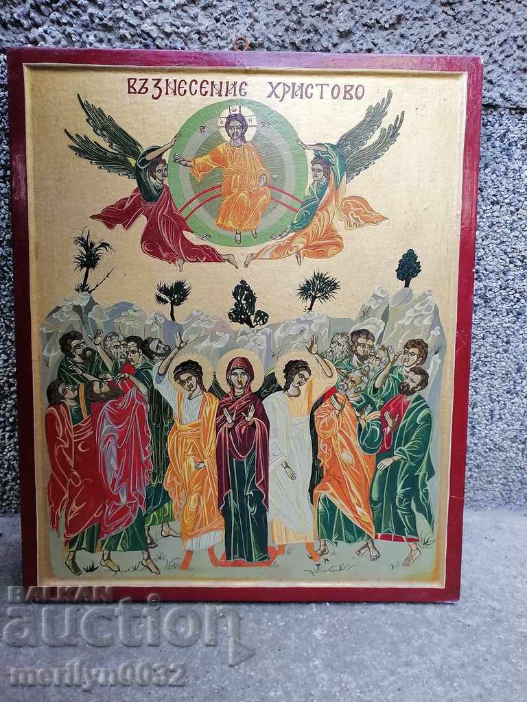 Bulgarian icon Ascension of Christ cross Jesus