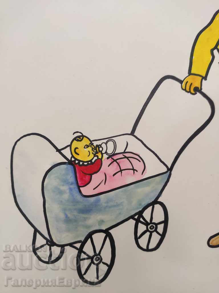 Cartoon colored pencils on expensive paper with print - 5 Cartoon colored pencils on expensive paper with print - 5