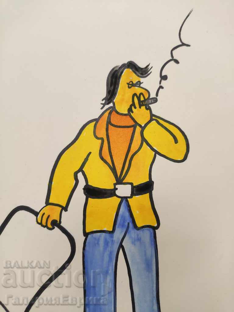 Cartoon colored pencils on expensive paper with print - 6 Cartoon colored pencils on expensive paper with print - 6