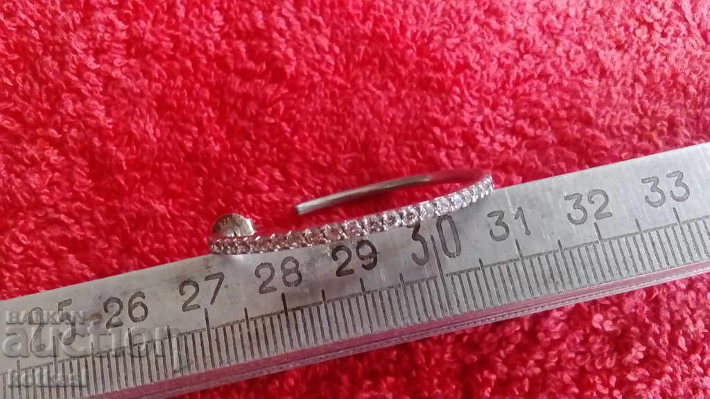 Old silver 925 single earring with semi-precious stones - 5 Old silver 925 single earring with semi-precious stones - 5