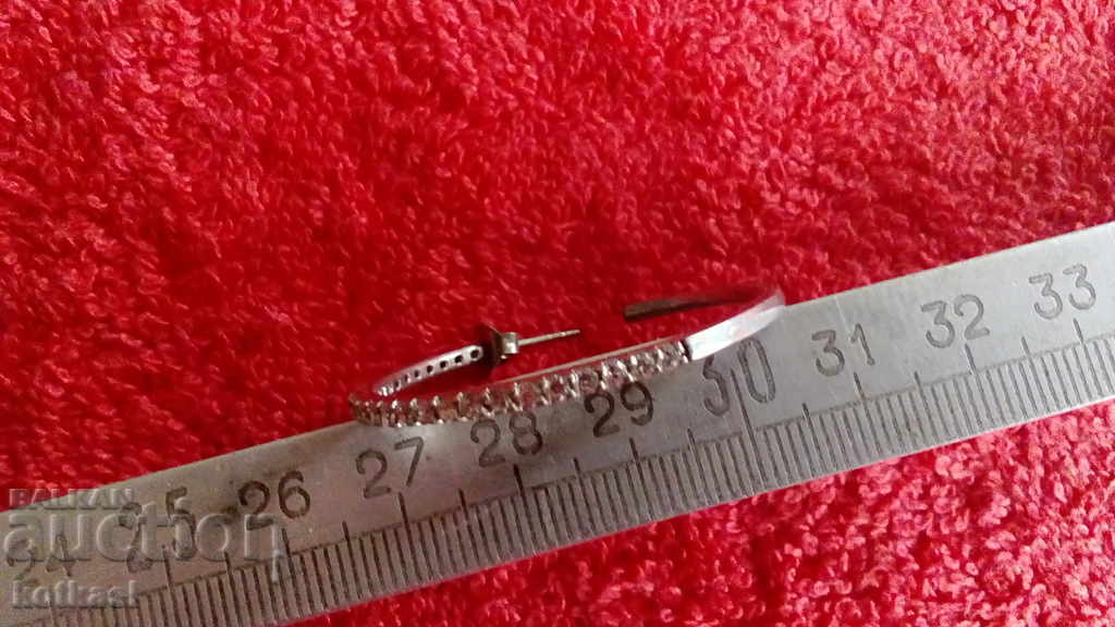 Old silver 925 single earring with semi-precious stones - 6 Old silver 925 single earring with semi-precious stones - 6