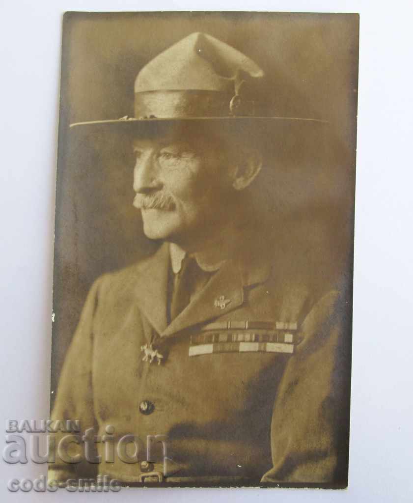 Fotografie foto veche Lordul Baden Powell dublu de cercetași