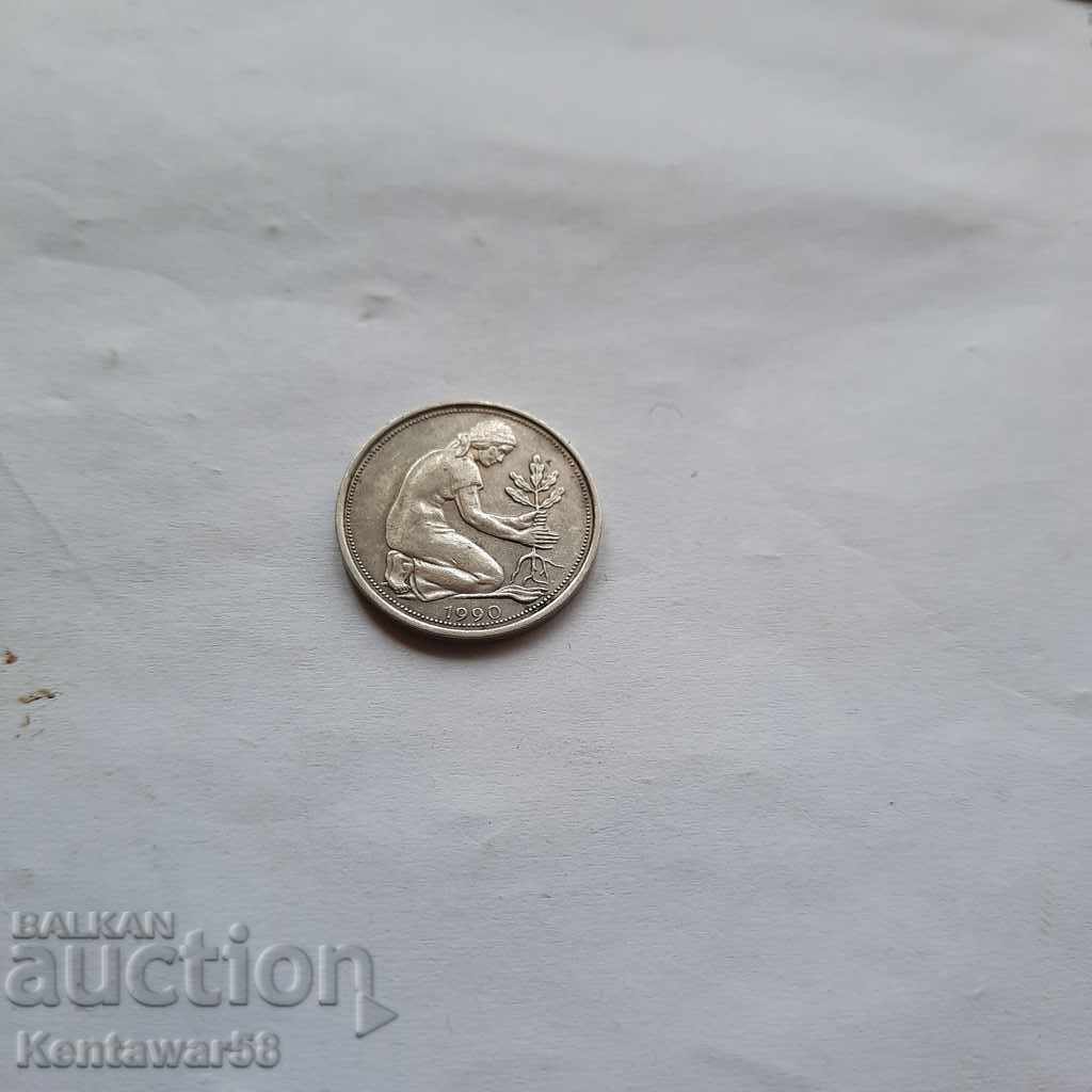 Germany 50 Pfenning 1990 D with price 0.80 BGN | € 0.41 Germany 50 Pfenning 1990 D with price 0.80 BGN | € 0.41