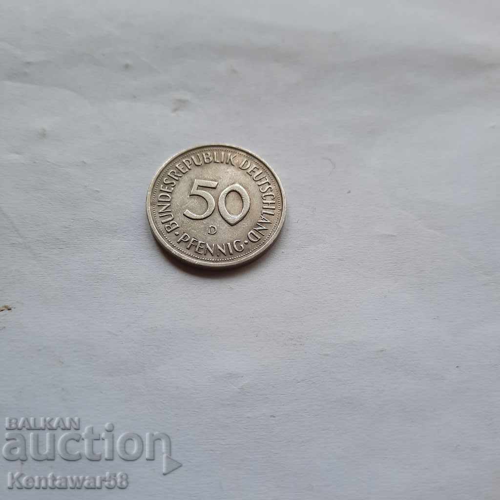 Германия 50 пфенинга 1990 D