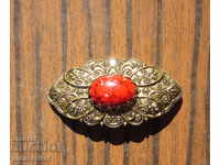 antique old gilded brooch women's jewelry