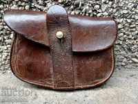 Old combat leather slate slingshot for documents wallet