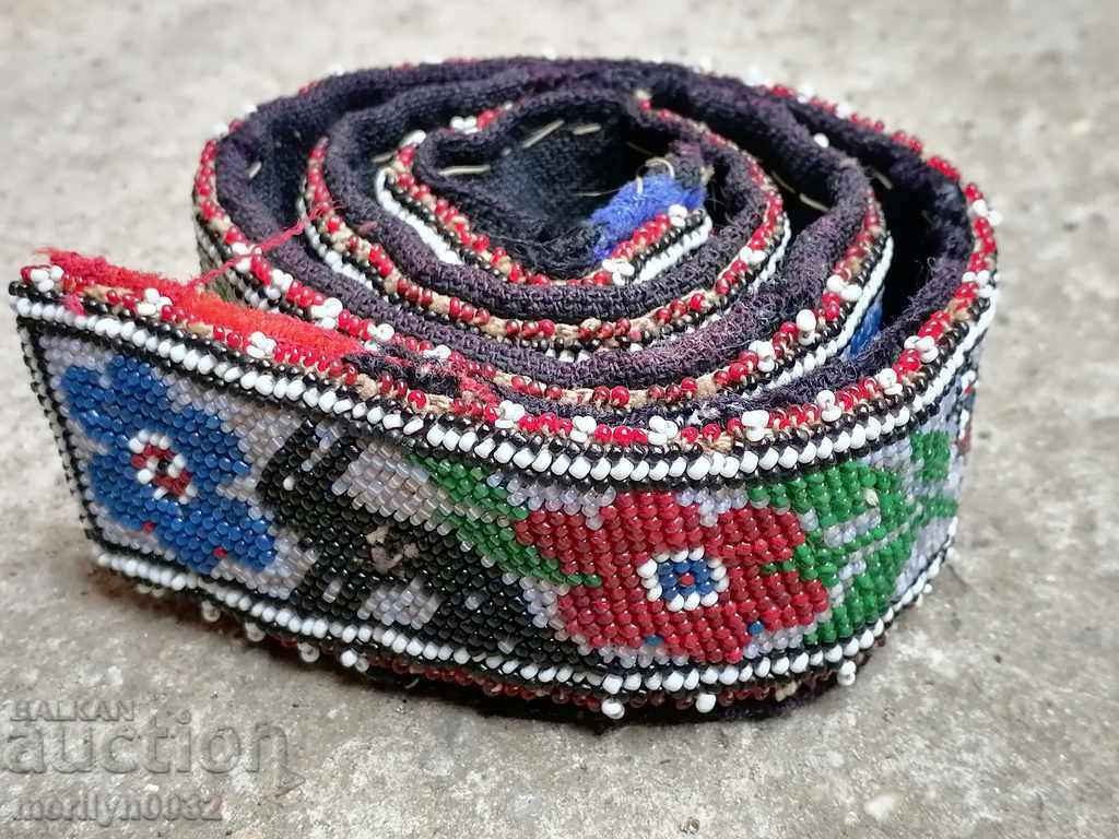 Costume belt with buckle beads bean belt blue