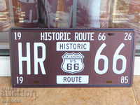 Metal plate number The historic road Route 66 highway
