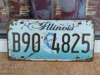Metal license plate number US Illinois Lincoln