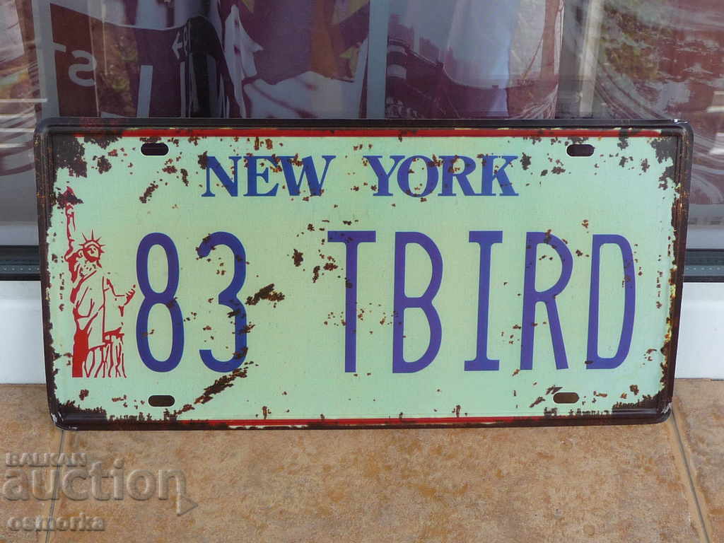 Μεταλλικό πινακίδα αυτοκινήτου αμερικανικό κράτος της Νέας Υόρκης