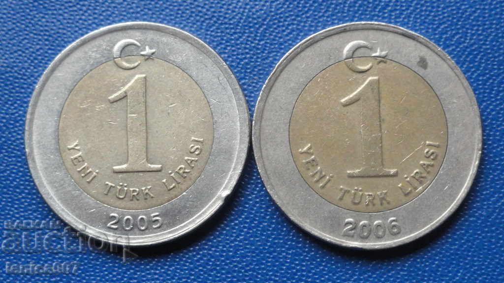Παράδοση Τουρκία 2005-2006 - 1 λίρα (2 τεμάχια)