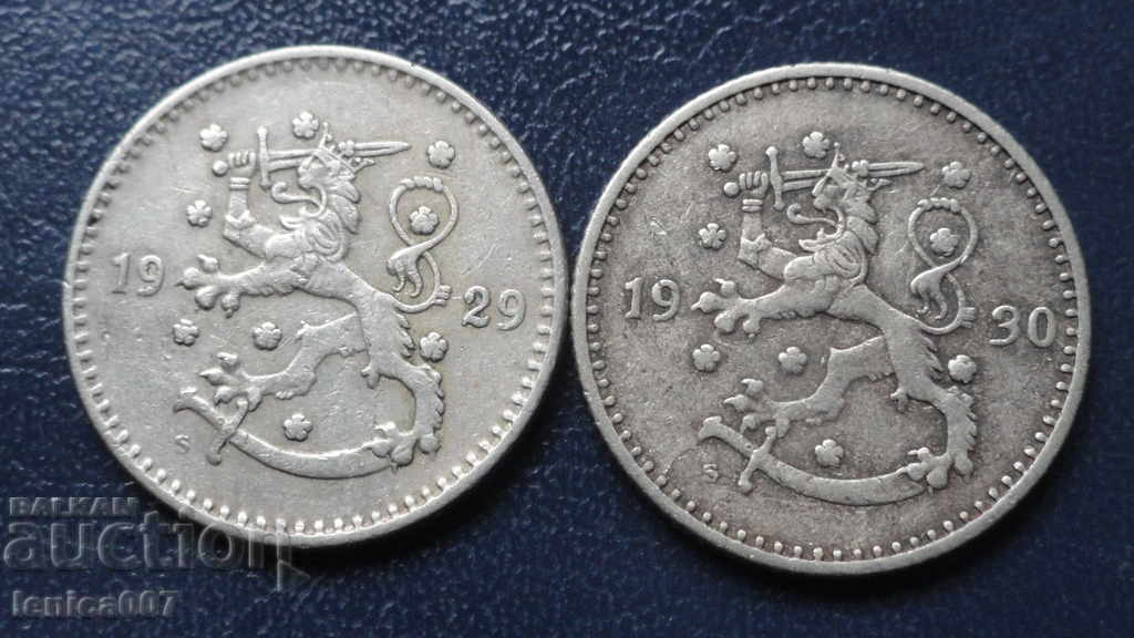 Finlanda 1929-30 - 1 Marcă (2 bucăți)