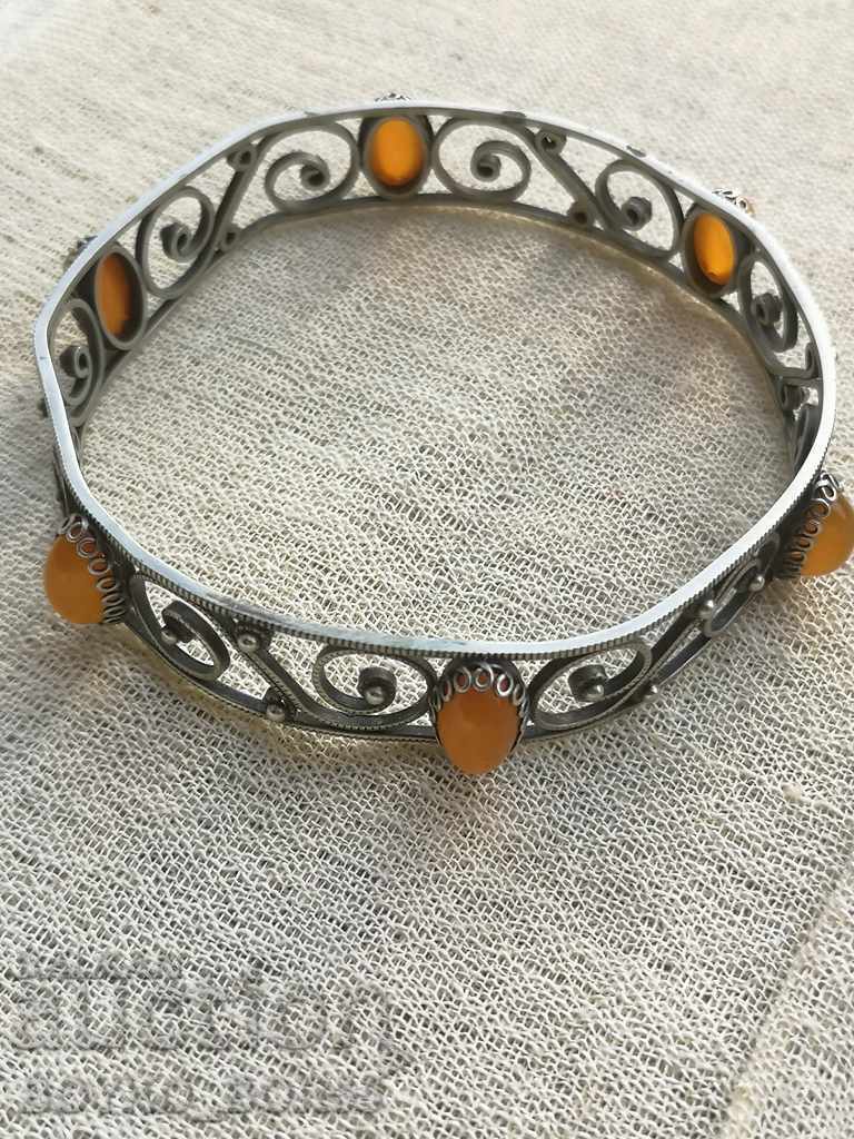 Russian USSR Melchiorena Filigree Bracelet with Amber with price 57.00 BGN | € 29.14 Russian USSR Melchiorena Filigree Bracelet with Amber with price 57.00 BGN | € 29.14