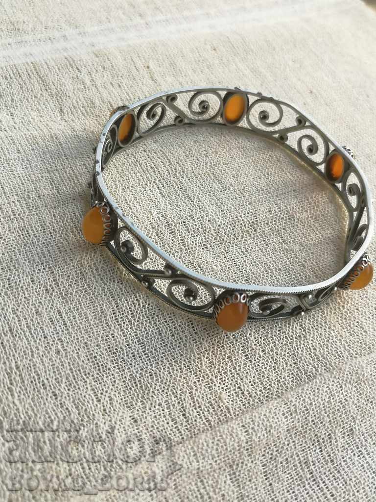 Delivery of Russian USSR Melchiorena Filigree Bracelet with Amber Delivery of Russian USSR Melchiorena Filigree Bracelet with Amber