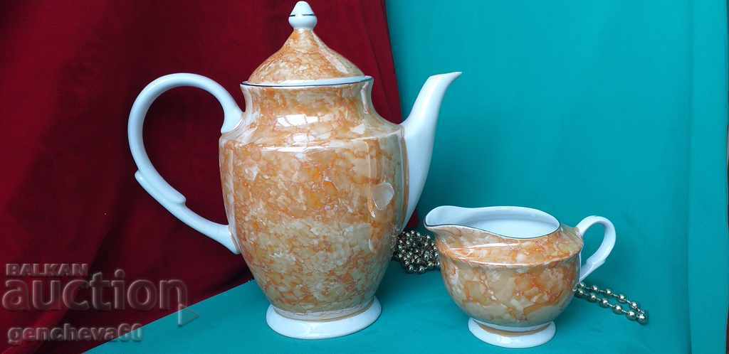 VINTAGE canapé, latte, "Karolina"/marble glaze