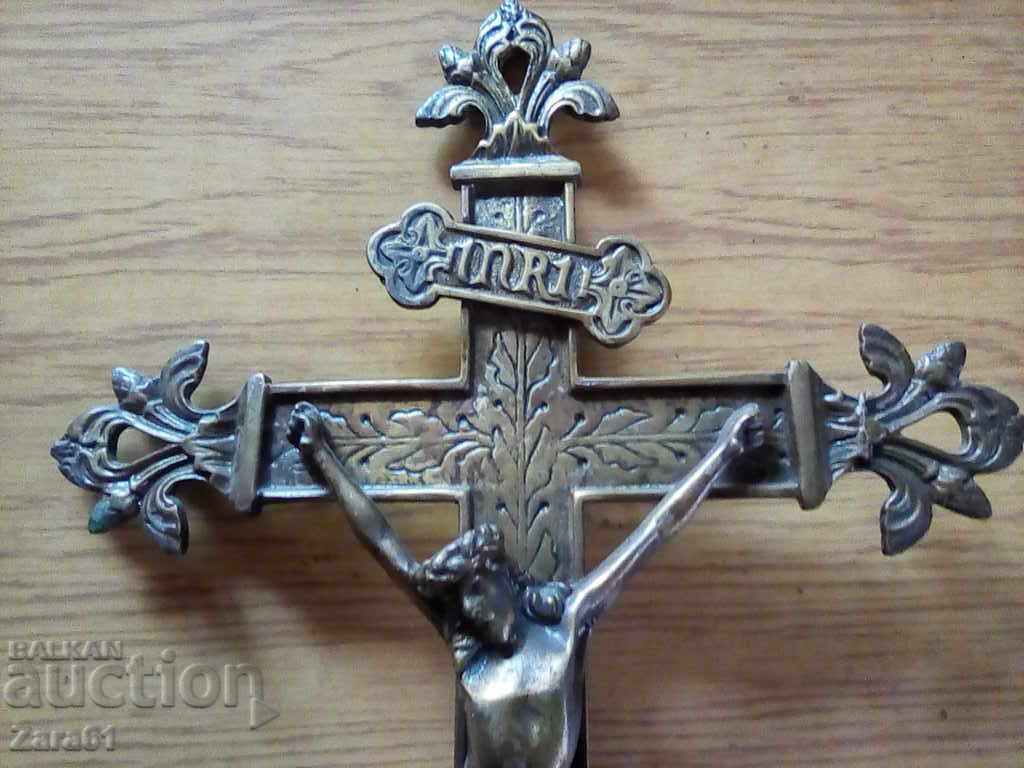 Auction Huge old bronze cross crucifix Auction Huge old bronze cross crucifix