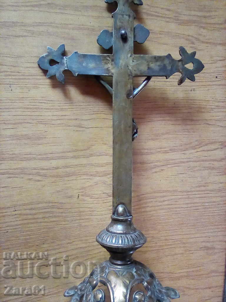 Huge old bronze cross crucifix - 5 Huge old bronze cross crucifix - 5