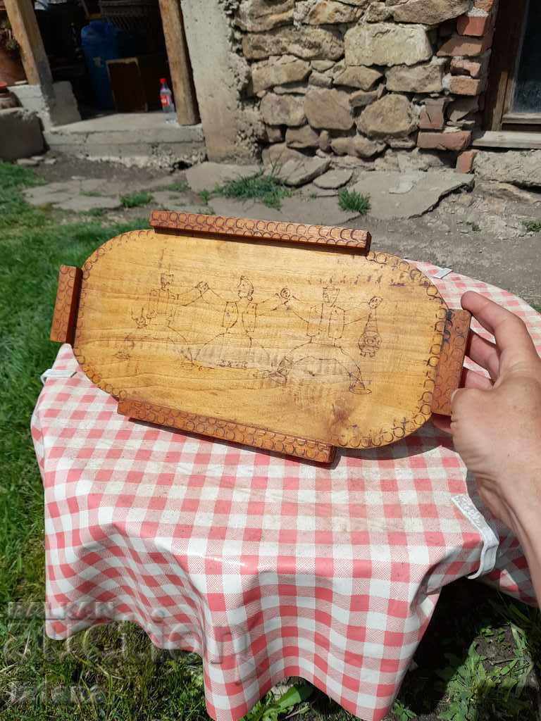 Auction Old wooden tray Auction Old wooden tray