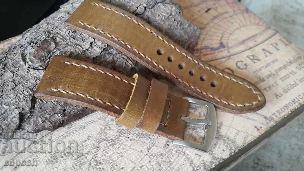 Leather watch strap 24mm Genuine leather by hand 715 with price 45.00 BGN | € 23.01 Leather watch strap 24mm Genuine leather by hand 715 with price 45.00 BGN | € 23.01