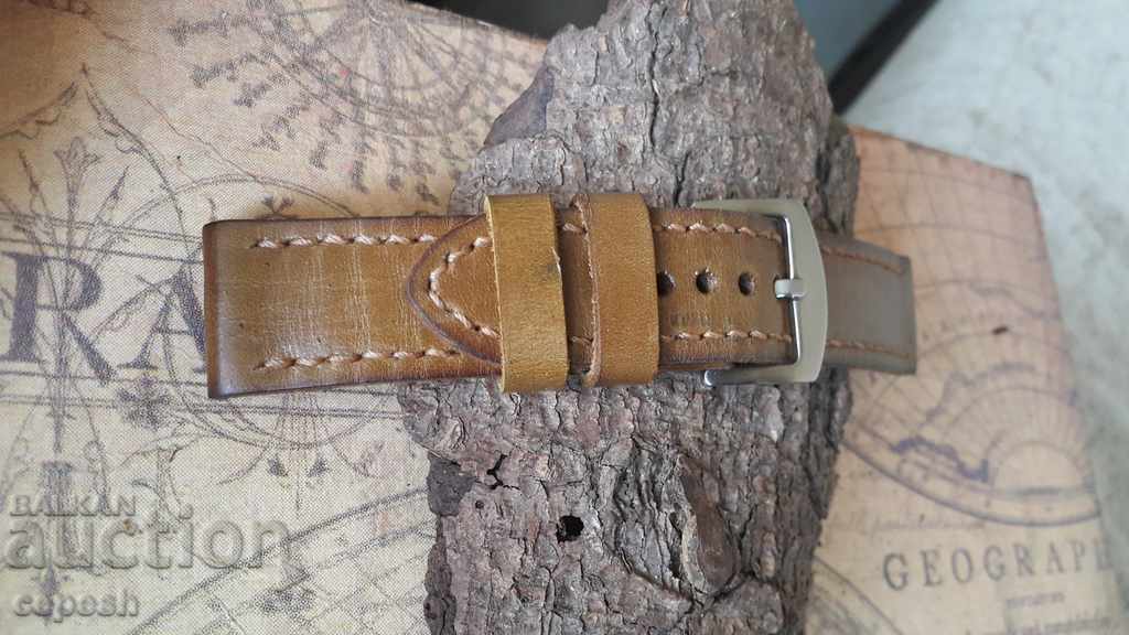 Delivery of Leather watch strap 24mm Genuine leather by hand 715 Delivery of Leather watch strap 24mm Genuine leather by hand 715