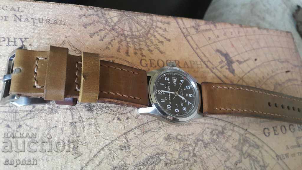 Leather watch strap 24mm Genuine leather by hand 715 - 6 Leather watch strap 24mm Genuine leather by hand 715 - 6