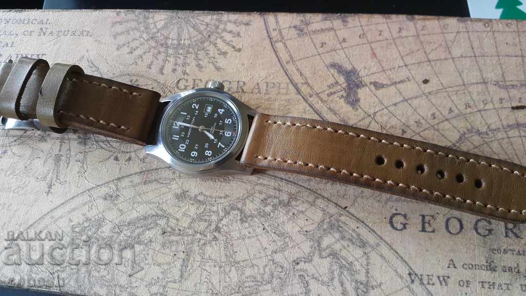 Leather watch strap 24mm Genuine leather by hand 715 - 7 Leather watch strap 24mm Genuine leather by hand 715 - 7