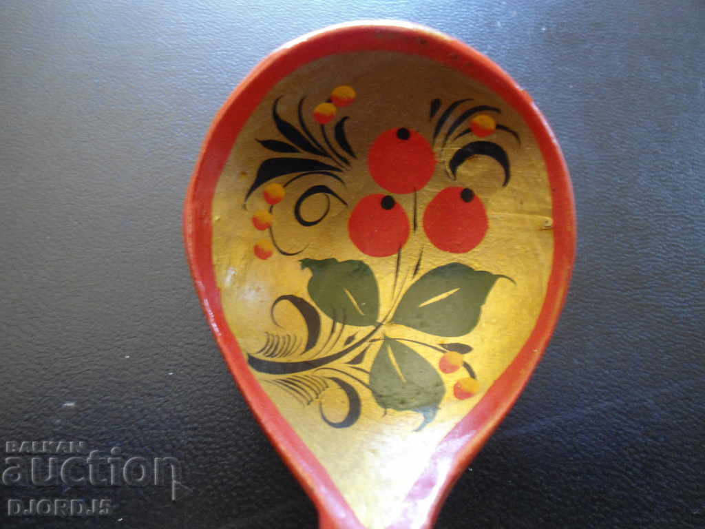 Souvenir painted wooden spoon with price 5.00 BGN | € 2.56 Souvenir painted wooden spoon with price 5.00 BGN | € 2.56
