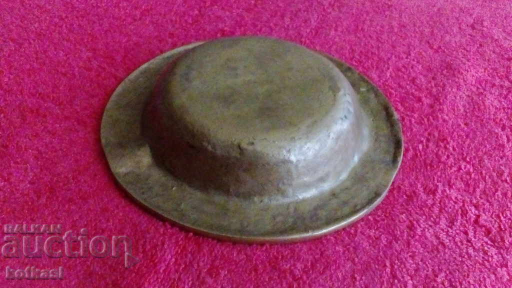Old solid metal bronze ashtray - 5