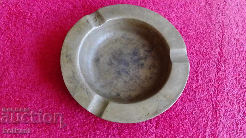 Old solid metal bronze ashtray