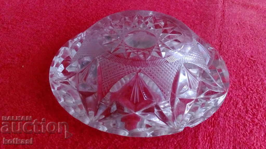 Old massive crystal ashtray 1081 g. - 5 Old massive crystal ashtray 1081 g. - 5