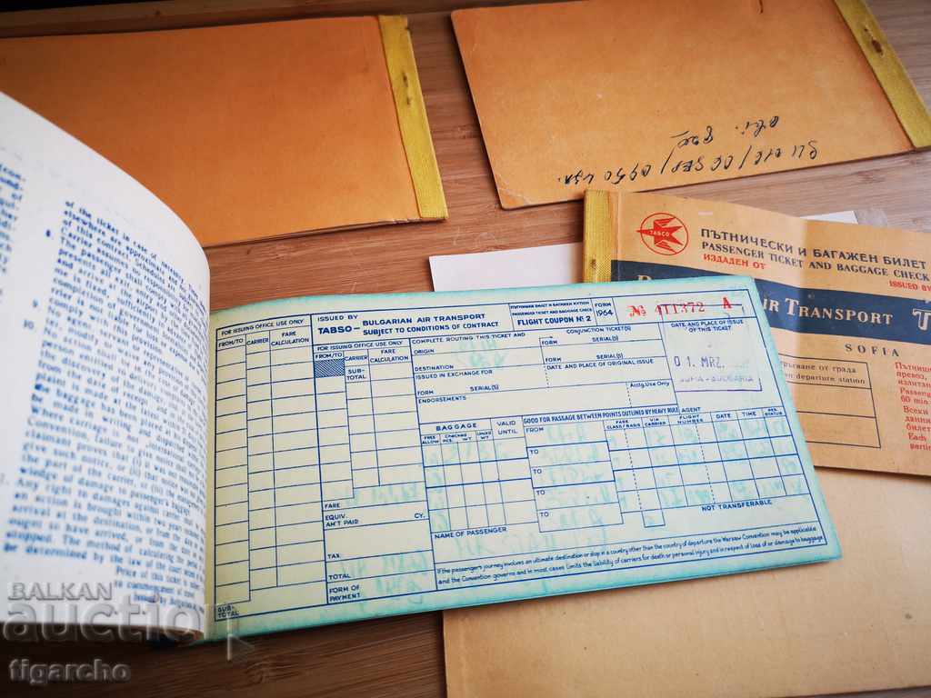 Auction Old plane tickets Auction Old plane tickets