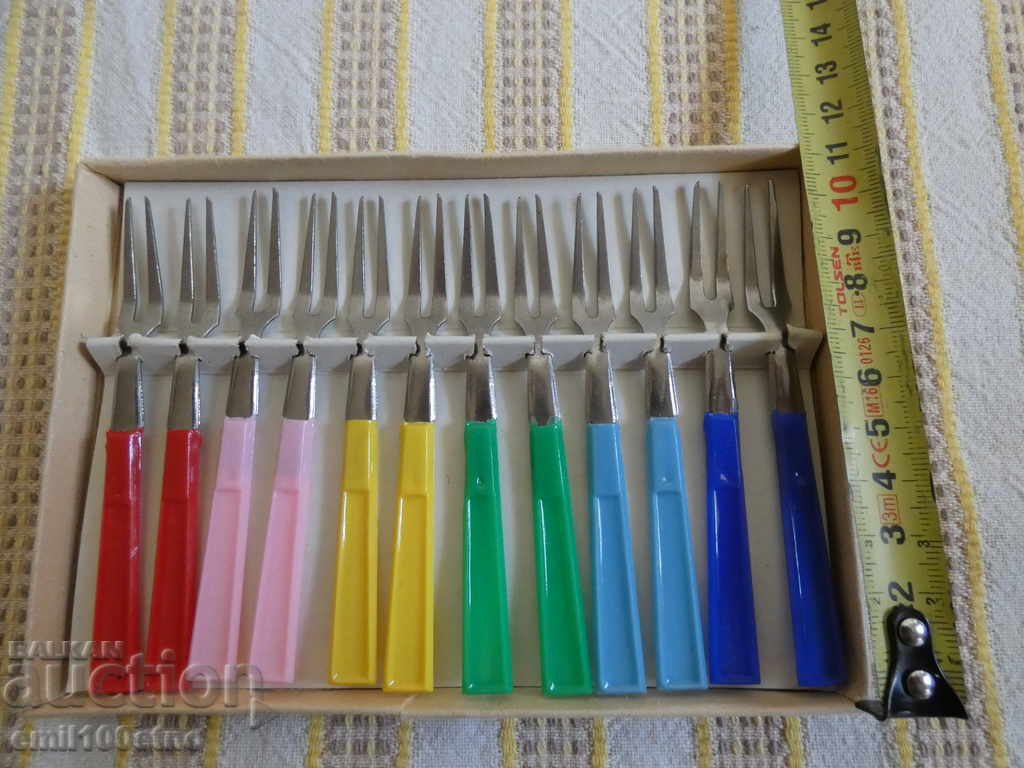 Set of 12 small picnic forks Poland - unused - 5