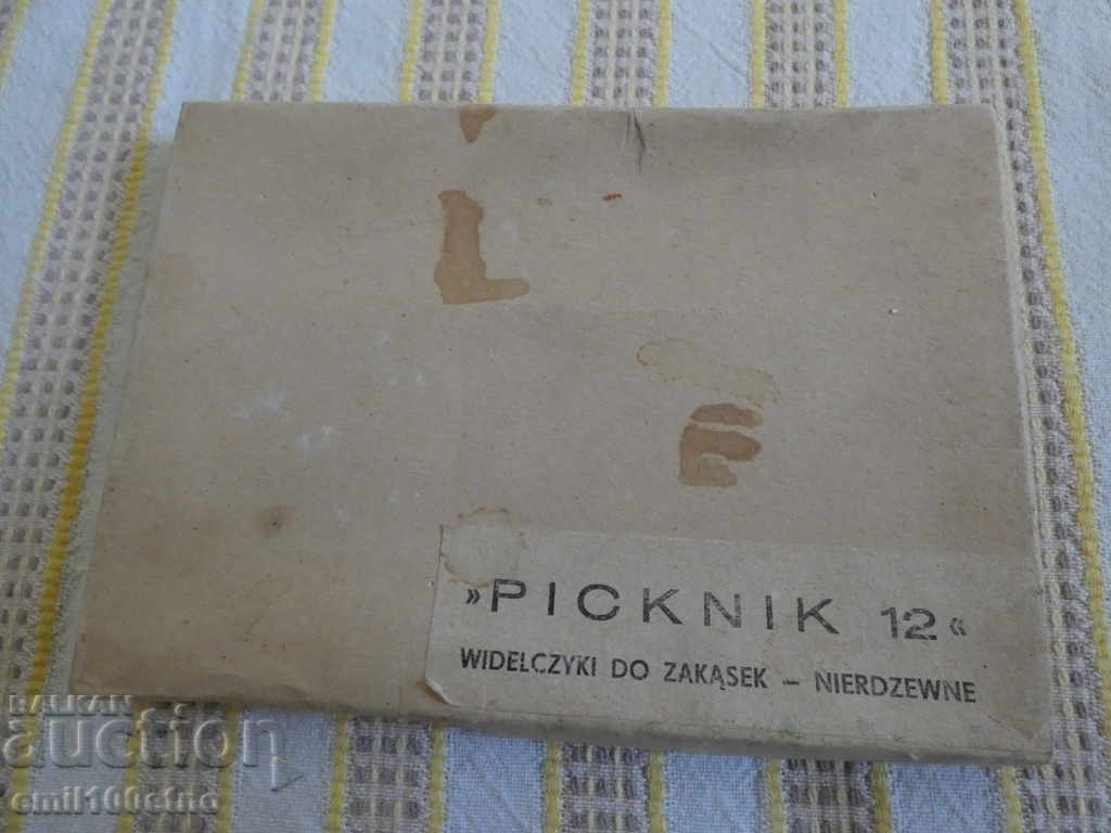 Set de 12 furculite mici pentru picnic Polonia - nefolosit