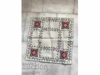 Linen tablecloth, silk threads, 41/41 cm