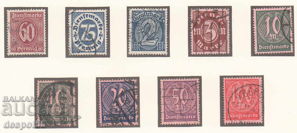 1921-23. Germania Reich. Noi timbre poștale de stat.