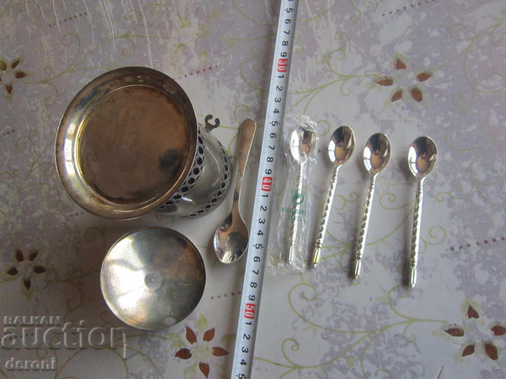 Silver-plated tea set teaspoon teaspoons cup - 5