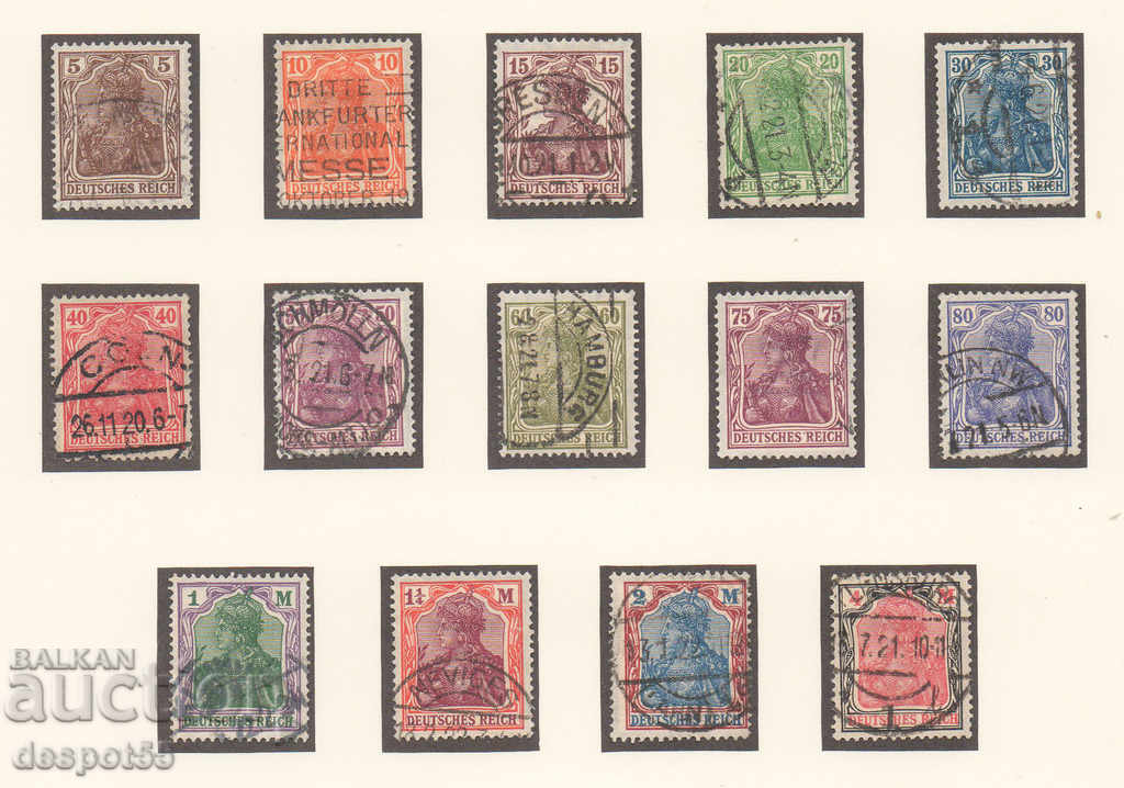 1920-22. Germany Reich. New colors.