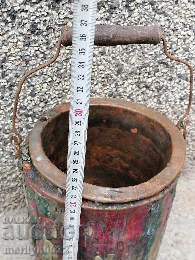 Аукцион Стара бакърена котленица за туткал бакър, медник меден съд
