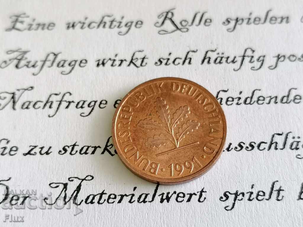 Coin - Germany - 2 pfennigs 1991; J series with price 0.85 BGN | € 0.43 Coin - Germany - 2 pfennigs 1991; J series with price 0.85 BGN | € 0.43