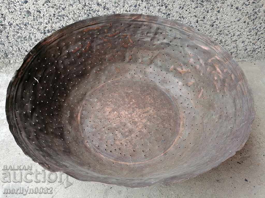 Old copper colander, copper vessel, primitive copper strainer - 6 Old copper colander, copper vessel, primitive copper strainer - 6