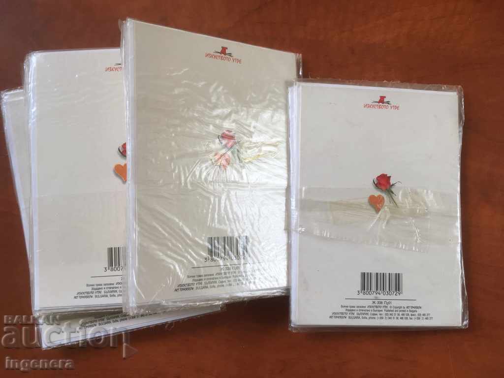Auction  GREETING DOUBLE CARD WITH POSTABLE ENVELOPE-28 PCS