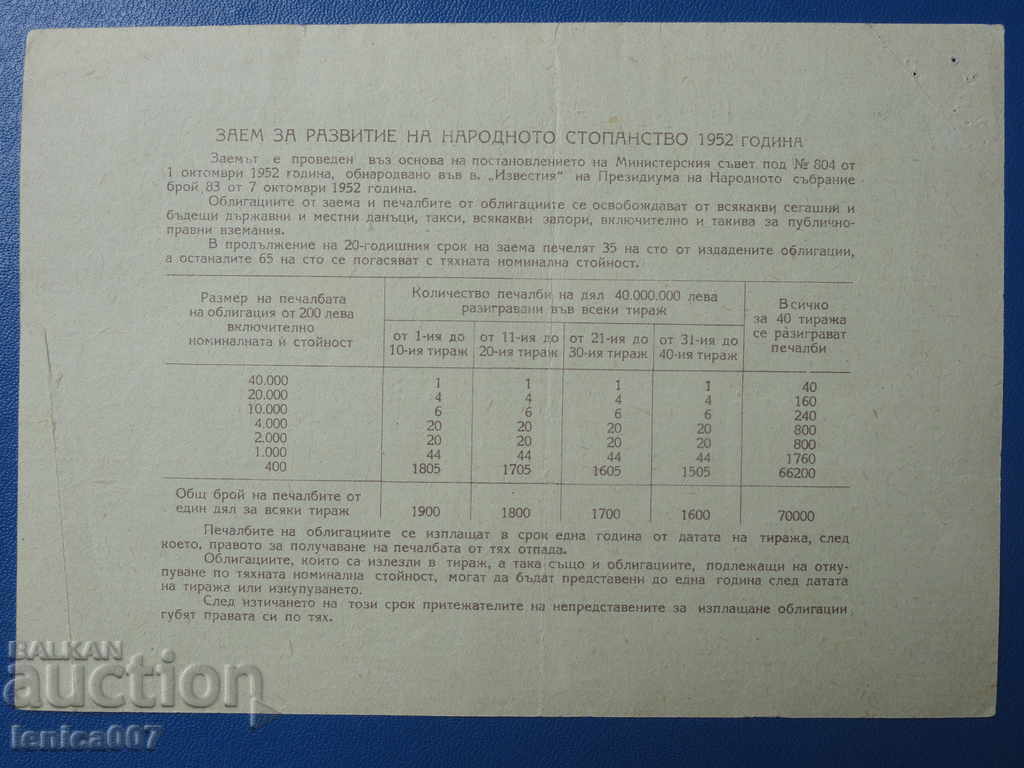 Delivery of Bulgaria 1952 - 20 leva Delivery of Bulgaria 1952 - 20 leva