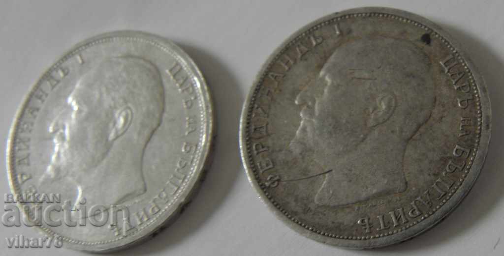 LOT OF 2 SILVER COINS OF 1 BGN - 5