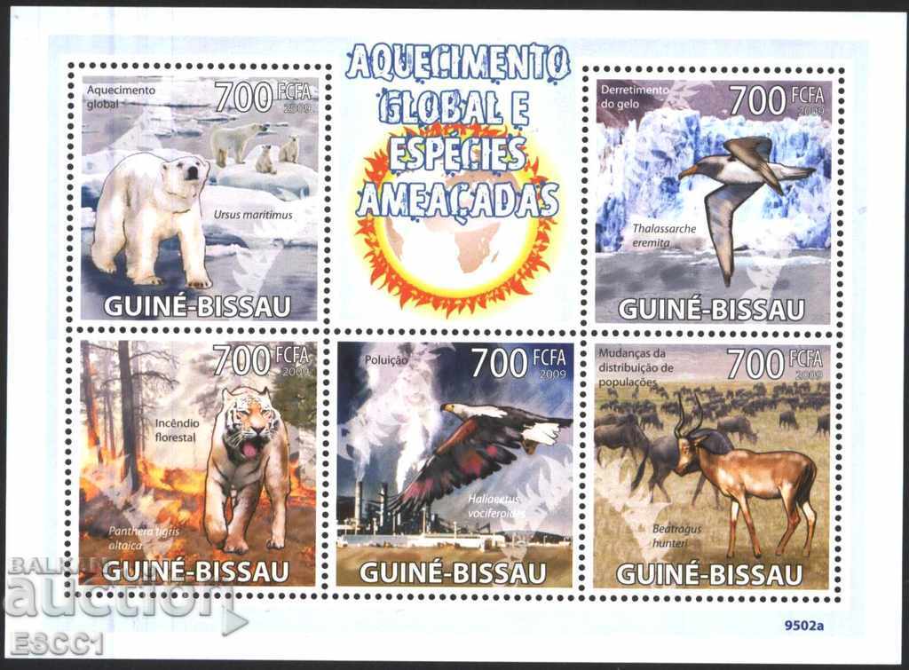 Чисти марки в малък  лист  Фауна  2009 от  Гвинея Бисау