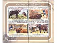 Чисти марки в малък  лист  Фауна Биволи 2008 от Гвинея Бисау