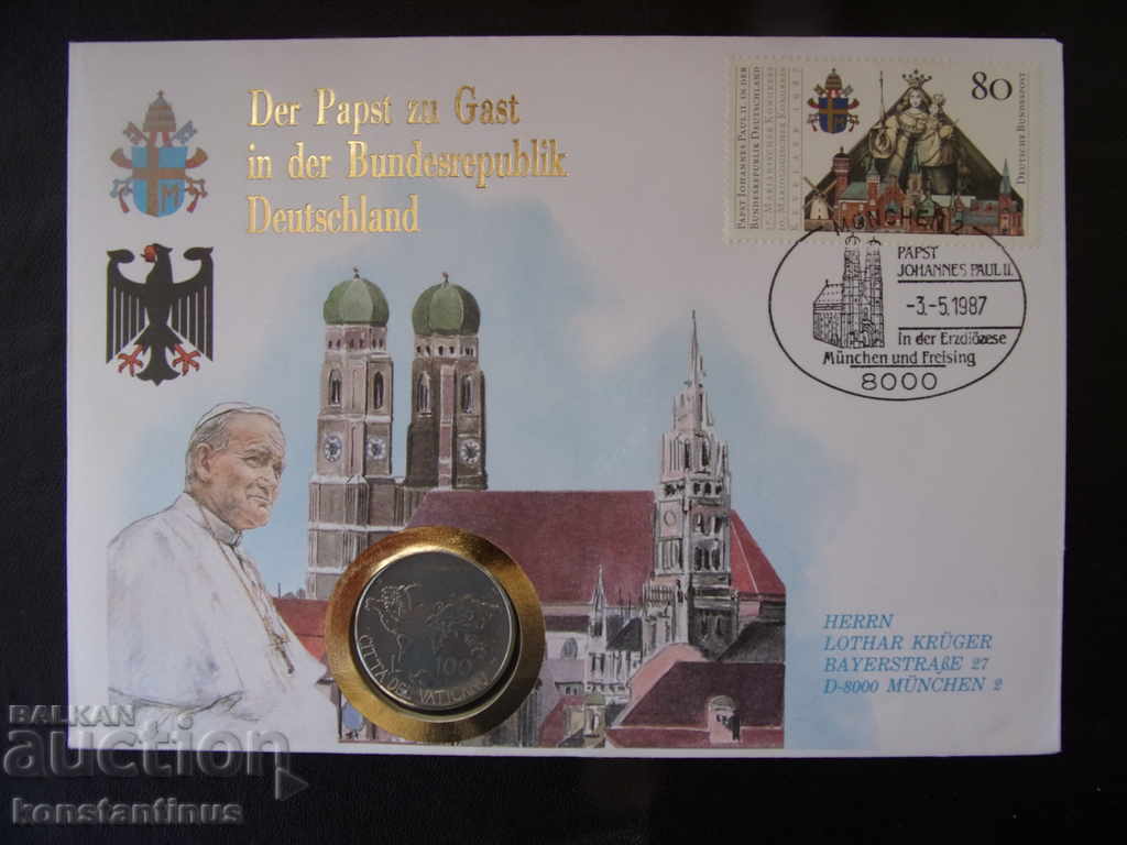 NUMISBRIEFE Germany 100 Vatican Lira 1985 UNC Rare